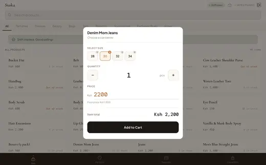 Adding a sale on Stoka